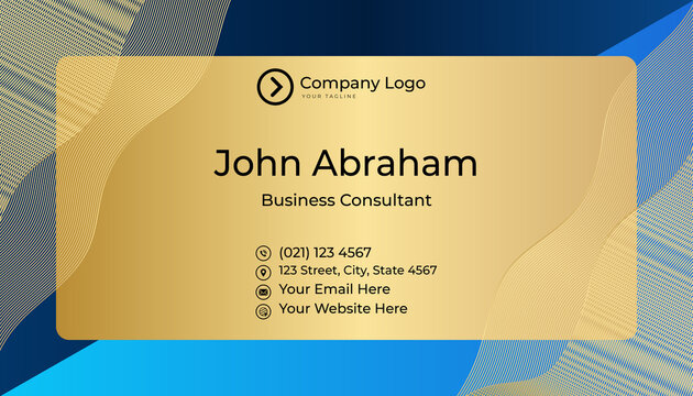 Modern professional corporate black red gold design business card template background