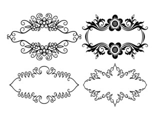 floral ornament decoration template drawing