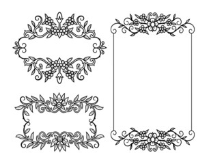 invitation label and frame template ornament decoration drawing