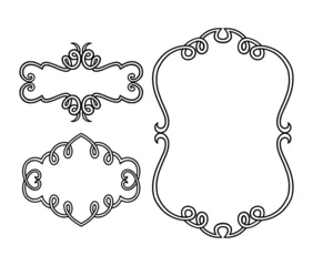 Zelfklevend Fotobehang modern curl ornament decoration template drawing © ComicVector