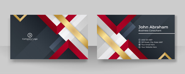 Elegant Modern professional black red gold design business card template background