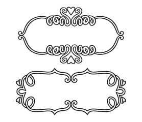 curl ornament blank frame decoration doodle