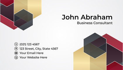 Fototapeta premium Modern professional corporate black red gold design business card template background