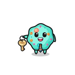 cute amoeba as a real estate agent mascot