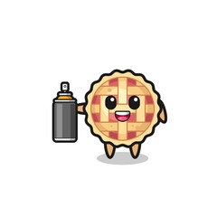 the cute apple pie as a graffiti bomber
