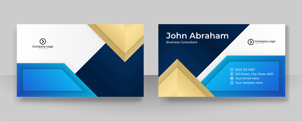 Elegant Modern professional blue gold design business card template background