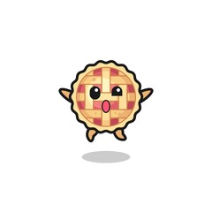 apple pie character is jumping gesture