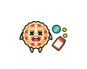 Obraz premium illustration of overdose apple pie character