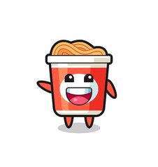 happy instant noodle cute mascot character