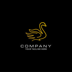 Swan logo of gold swan logotype vector illustration, suitable for your design need, logo, illustration, animation, etc.