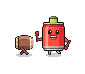 drink can muslim cartoon is beating the bedug