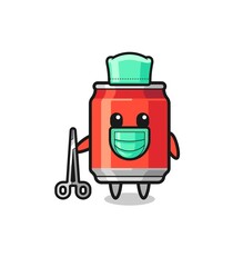 surgeon drink can mascot character