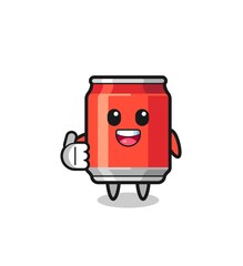 drink can mascot doing thumbs up gesture