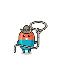 the capsule cowboy with lasso rope