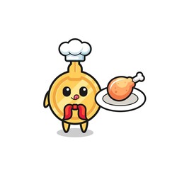 key fried chicken chef cartoon character