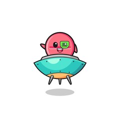 medicine tablet cartoon riding a future spaceship