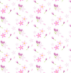 Obraz na płótnie Canvas シンプルかわいい桜柄パターン背景素材
