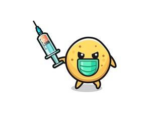 Fototapeta premium illustration of the potato chip to fight the virus