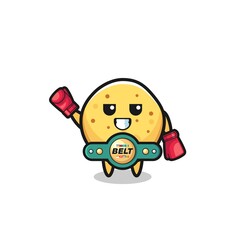 Obraz na płótnie Canvas potato chip boxer mascot character