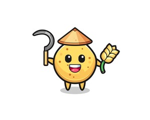 potato chip Asian farmer holding paddy