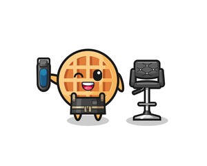 circle waffle barbershop is holding a trimer
