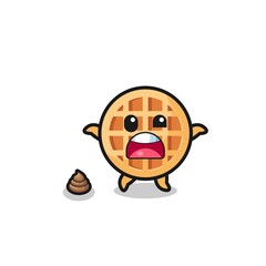 circle waffle earth surprised to meet poop