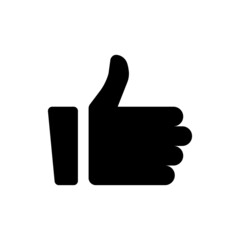 Thumbs up silhouette icon. Vector.