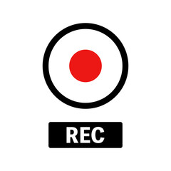 Rec button. Recording sign. Vector.