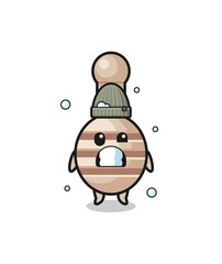 cute cartoon honey dipper with shivering expression