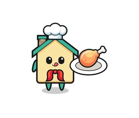 house fried chicken chef cartoon character