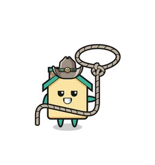 the house cowboy with lasso rope