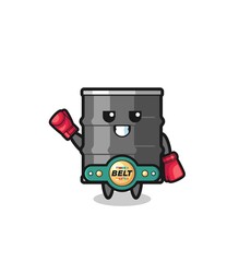 Fototapeta premium oil drum boxer mascot character