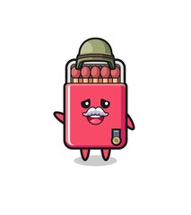 cute matches box as veteran cartoon