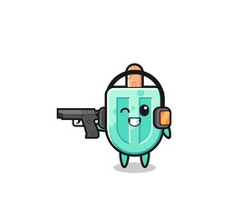 illustration of popsicles cartoon doing shooting range