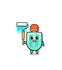 the popsicles painter mascot with a paint roller