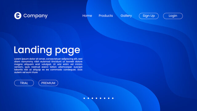 Abstract Blue liquid background with wavy elements for website. technology concept vector	