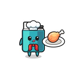 lighter fried chicken chef cartoon character