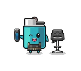 lighter barbershop is holding a trimer