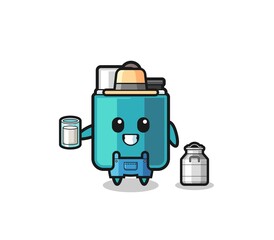 lighter cartoon as the dairy farmer