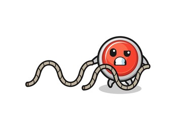 illustration of emergency panic button doing battle rope workout