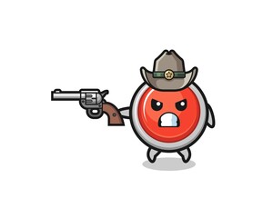 the emergency panic button cowboy shooting with a gun
