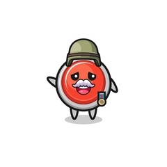 cute emergency panic button as veteran cartoon