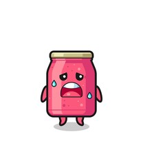 the fatigue cartoon of strawberry jam