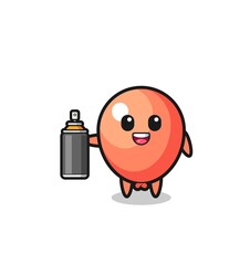 the cute balloon as a graffiti bomber