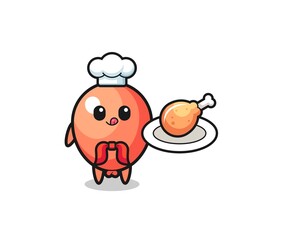 balloon fried chicken chef cartoon character