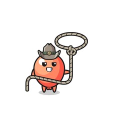 the balloon cowboy with lasso rope