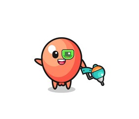balloon cartoon as future warrior mascot