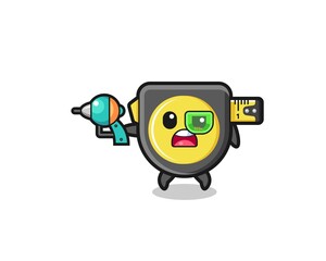 cute tape measure holding a future gun