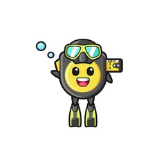 the tape measure diver cartoon character