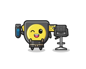 tape measure barbershop is holding a trimer